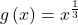 \displaystyle g\left( x \right)={{x}^{{\frac{1}{3}}}}