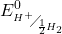 \displaystyle E_{{{}^{{{{H}^{+}}}}\!\!\diagup\!\!{}_{{\frac{1}{2}{{H}_{2}}}}\;}}^{0}