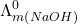 \displaystyle \Lambda _{{m\left( {NaOH} \right)}}^{0}